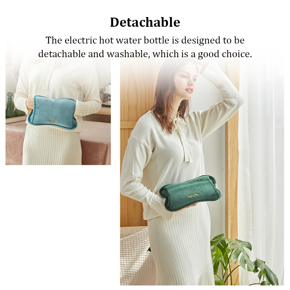 Electric Hot Water Bottle Portable Detachable Washable Thermal Warmer