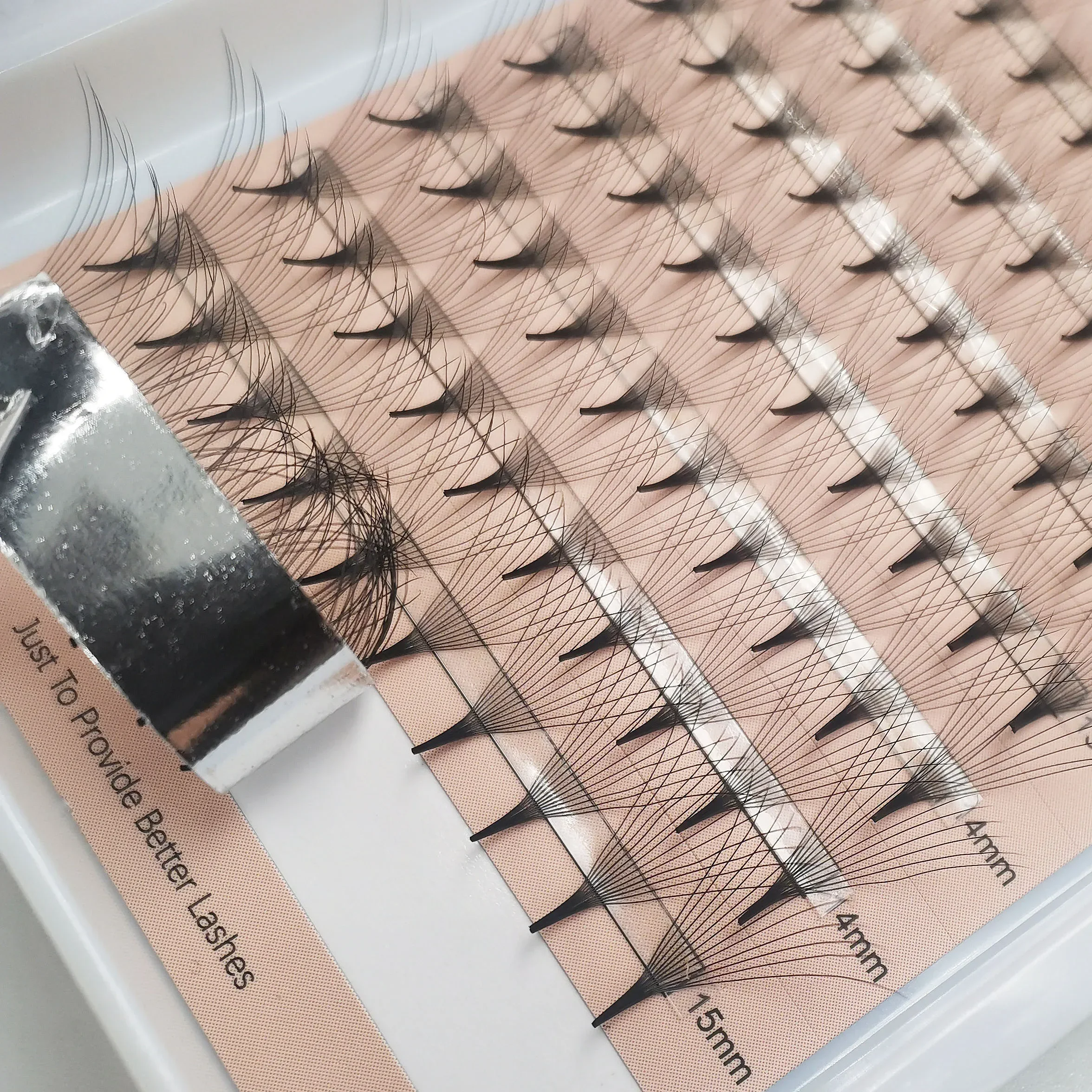 Supmacio Vorgefertigte Wimpernverlängerung 10d 12d 14d 16d Schmale, spitze Basis Weiche, natürliche 12-reihige Blumensträuße Prefaits Extensions de Cils