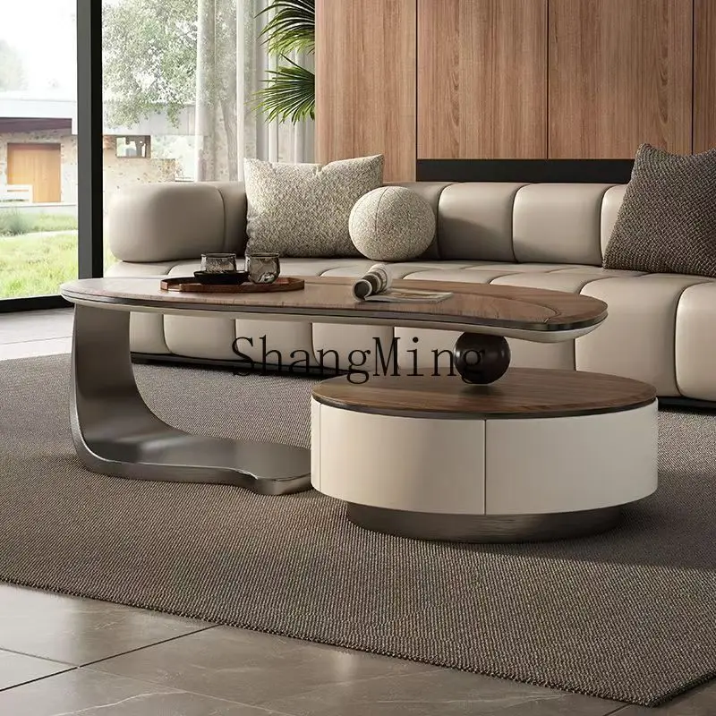 

ZYY minimalist modern solid wood slate creative special-shaped small apartment high-end living room home coffee table