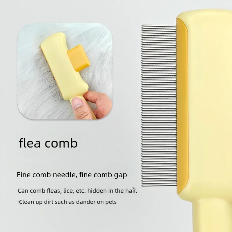 Cat Brush For Short Long Hair Deshedding Tool With Release Button Pet Grooming Comb Fur Remover Shedding Supplies