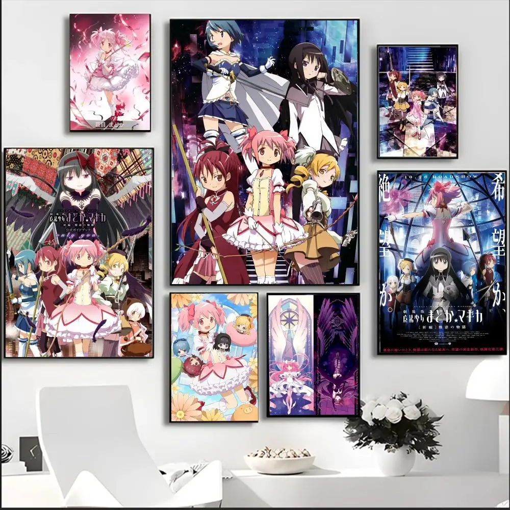

P-Puella Magi M-Madoka M-Magica Anime Painting Calligraphy HD Waterproof Canvas poster Art: Aesthetic Wall Decor Home,Bar & More