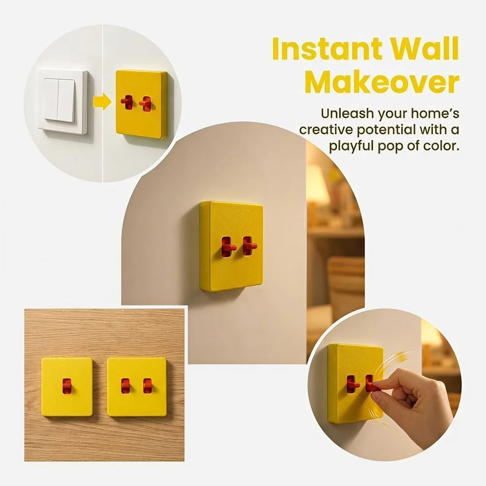 Creative Light Switch Guard Covers Self-Adhesive 3D Printed Joystick Switch Stickers Removable Waterproof