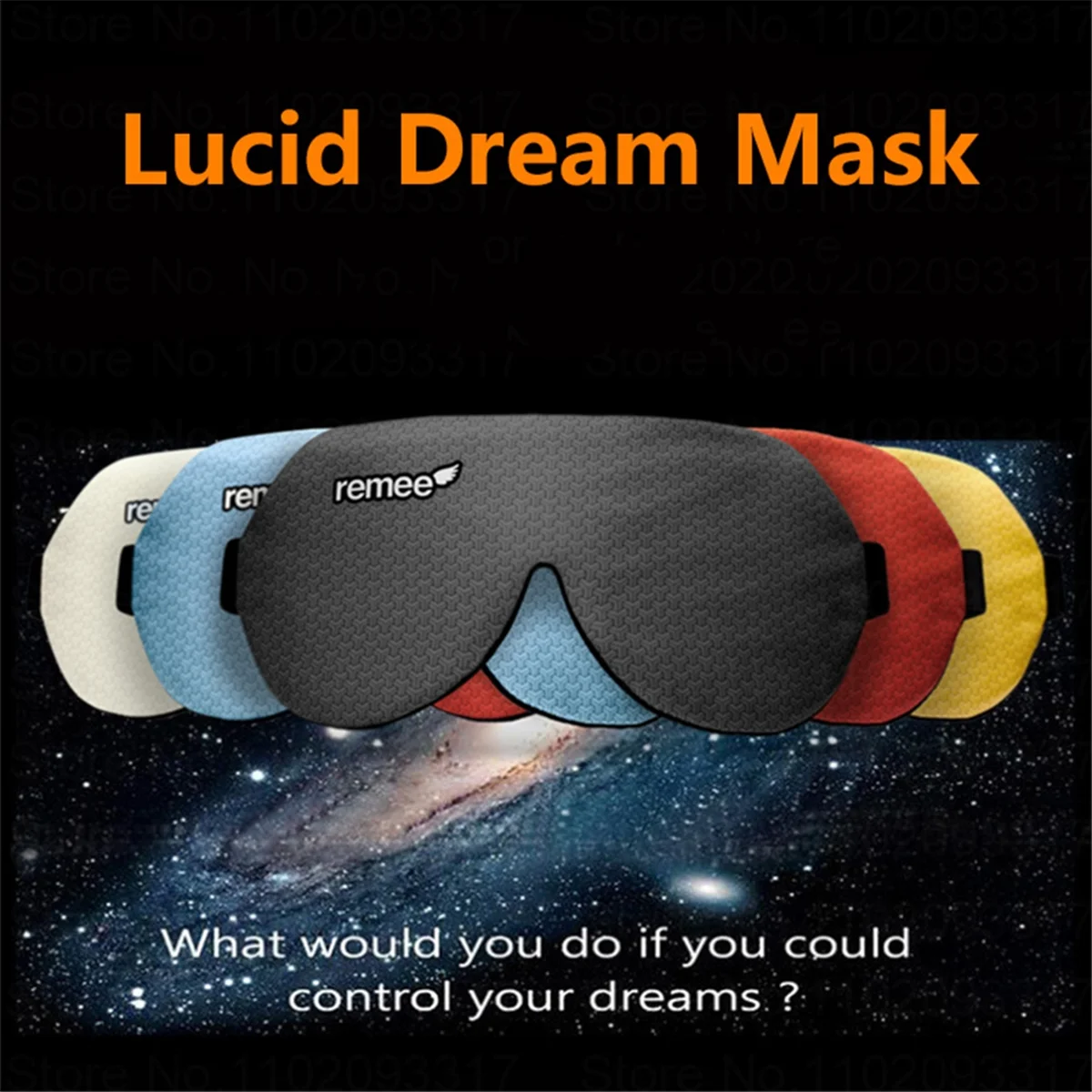 قناع A20M Lucid Dream Mask قناع عين ثلاثي الأبعاد لتظليل النوم للتحكم في الحلم الداكن، غطاء عين ليلي مريح وقابل للتعديل C