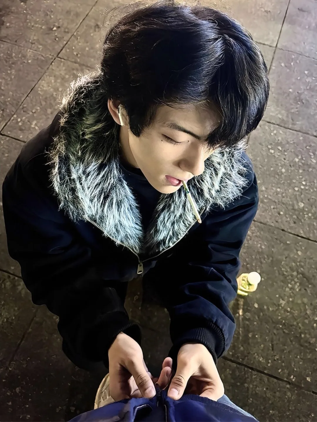 

Cleanfit Men's Winter ort Thiened Jaet with Faux Fur Collar Cotton Workwear Coat Warm Casual Stand Fit Long Sve