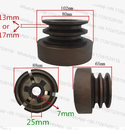

(Flat key) Double groove belt clutch suitable for 190F engine, used for water pump/cutting machine