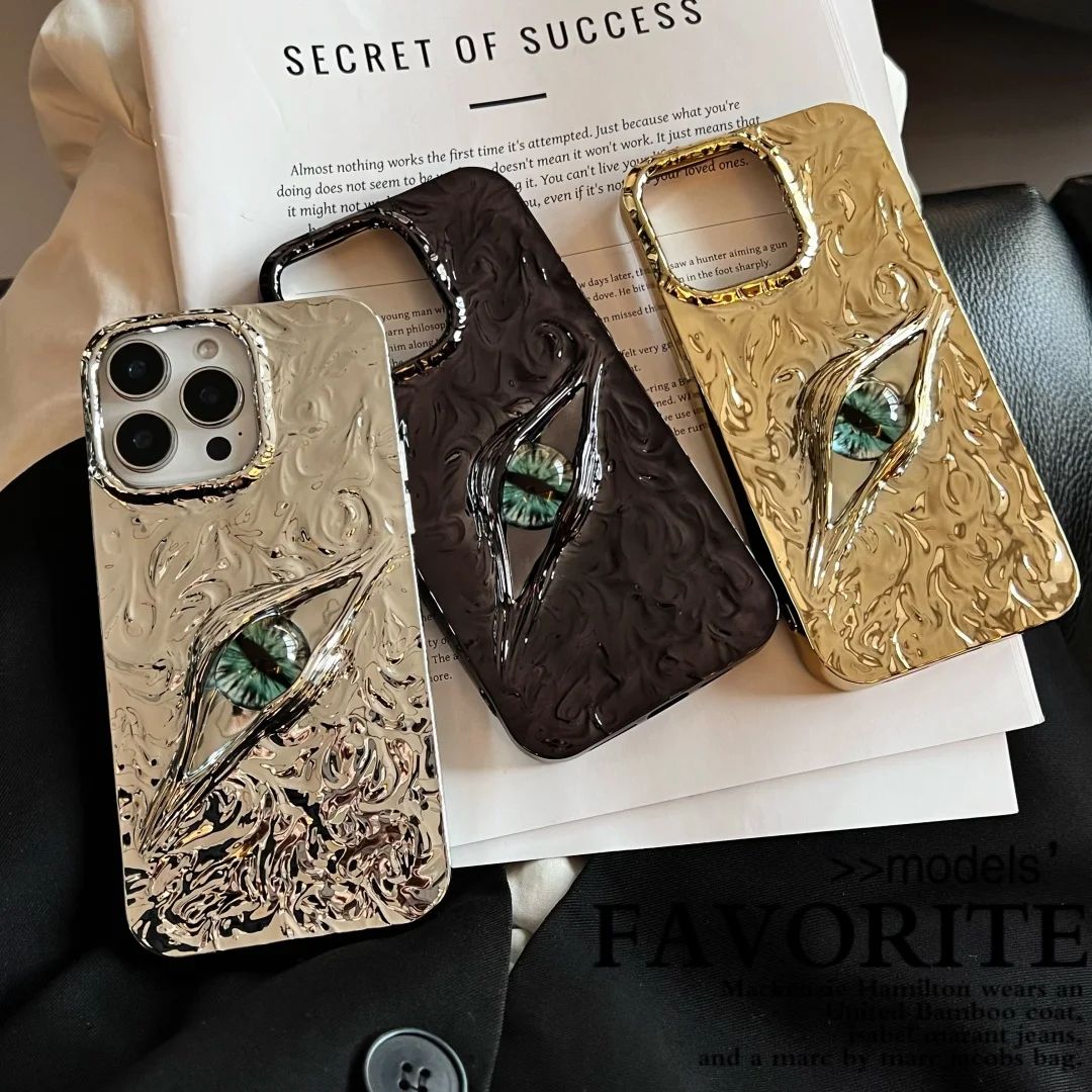 

Luxury 3D Cthulhu Evil Eye Plating Phone Case for iPhone 11 12 13 14 15 16 17 Pro Max Plus 17Air Hollow out shockproof Cover