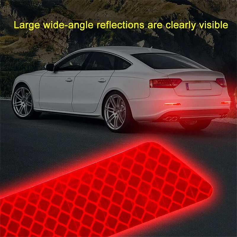 2pcs/set Car Bumper Reflective Safety Strip Stickers Car Rear Bumper Reflective Sticker Reflective Warning Safety Tape