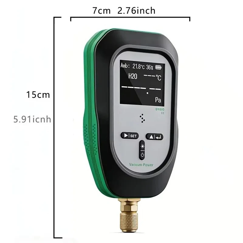 Digital Vacuum Gauge High Precision Absolute Pressure Meter for HVAC Refrigeration Industrial Testing Electronic Display