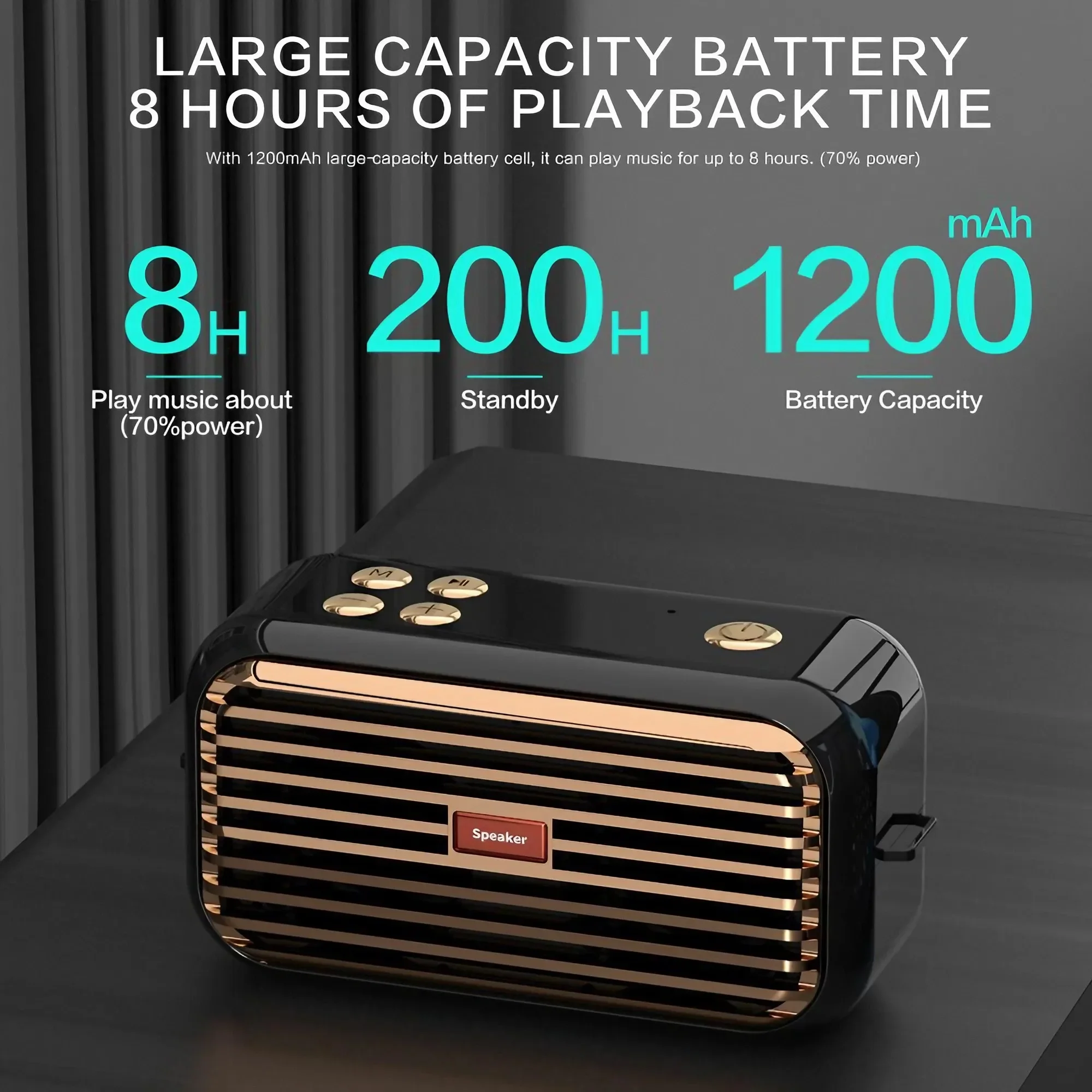 Bluetooth Five Zero Portable Speaker Wireless Stereo Sound 16W Loud Output with True Wireless Stereo Pairing TWS Compatible Dual Channel Deep Bass and Crisp Clear Audio for Home Office Travel Outdoor Entertainment 6