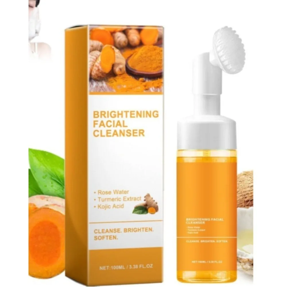 New Moisturizing Turmeric Facial Cleanser Deep Cleaning Easy to Use Foaming Facial Cleanser Turmeric Face Wash All Skin