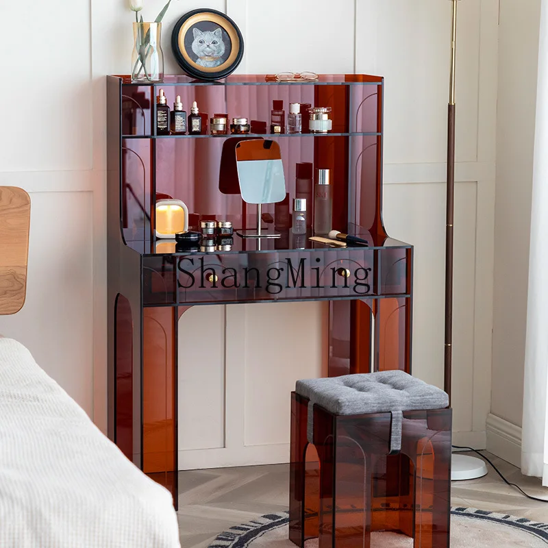 

CL Dressing Table Bedroom Small Apartment Makeup Table Modern Internet Celebrity Style Table and Chair Set