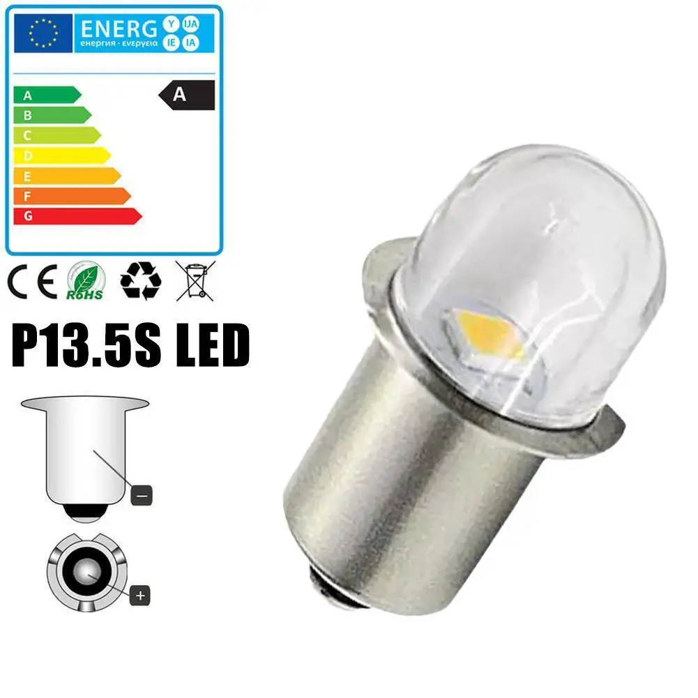 P13.5S Mag Light LED Bulb 3-16 C&D Cells Maglite Torch Flashlight LED Converter 3V 4.5V 6V 9V 12V 18V 24V White view 2