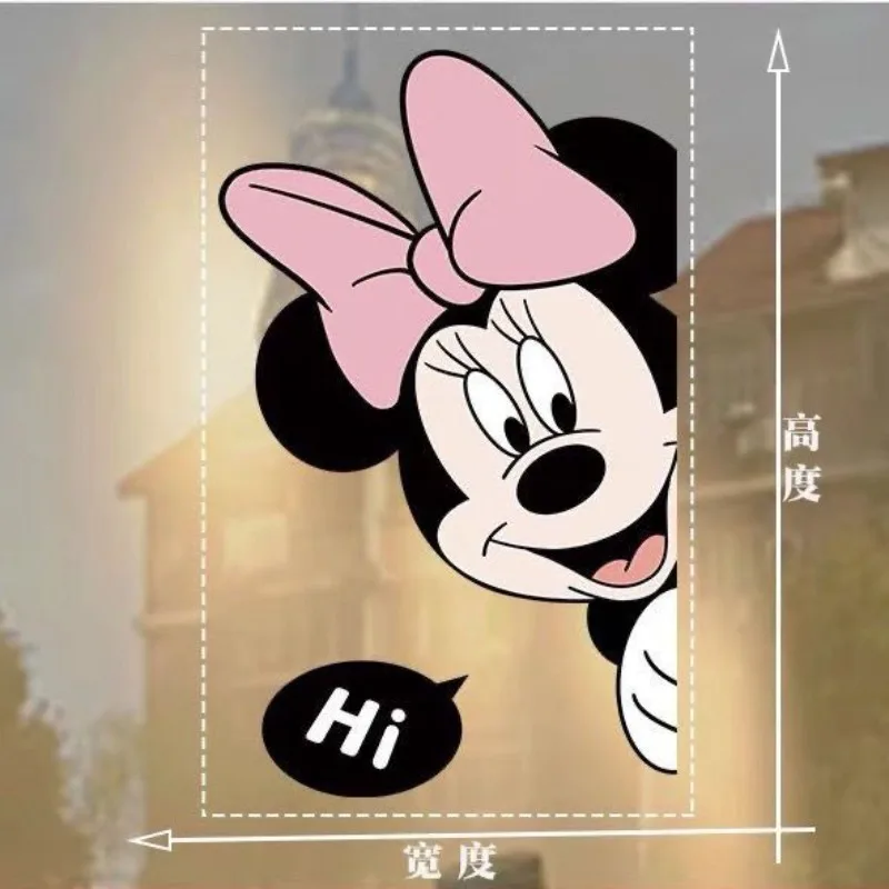 Mickey mouse adesivo bonito dos desenhos animados janela flor minnie decorativo anti-colisão porta de vidro adesivo porta deslizante janela da cozinha