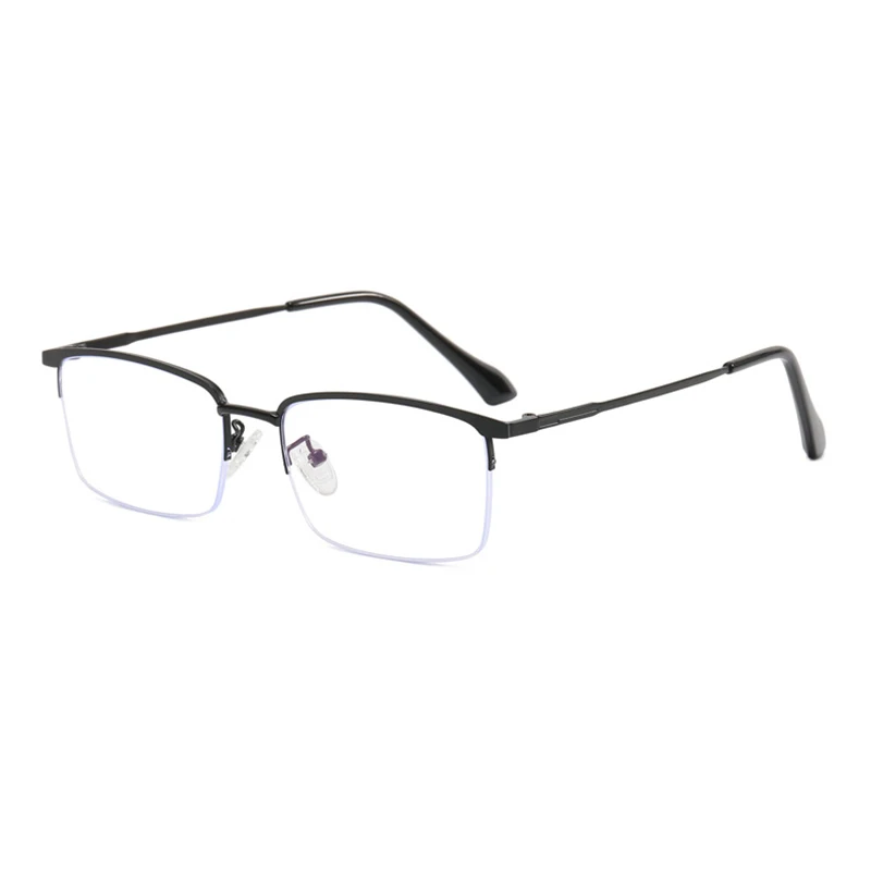 New Fashion Men Business Semirim Titanium Alloy Anti Blue Light Reading Glasses Magnifier Hyperopia Presbyopic Spectacles 0~+4.0