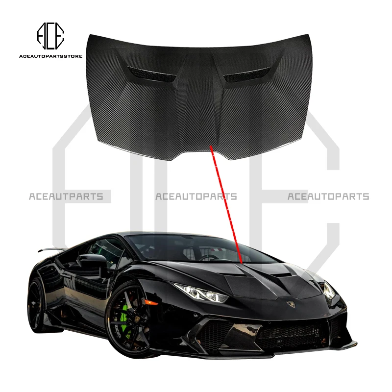 V Style Carbon Fiber Front Hood For Huracan LP580 LP610 Evo Spyder Front Trunk Lid Cover Hood Body Kit