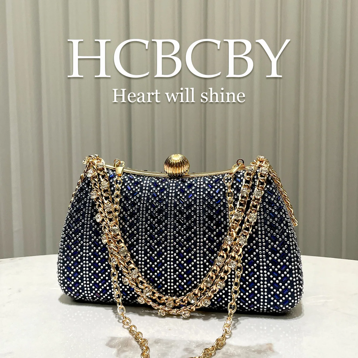 

Women Rhinestone ladies dinner bag full diamond gorgeous Handbag Clutch Purse Crossbody Bag Suitable For Wedding Party Banquet