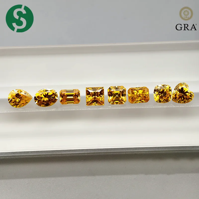 

Камни муассанита золотого цвета с сертификатом GRA Круглый/груша/овал/изумруд/сердце/подушка/принцесса/асчер/радиозная огранка