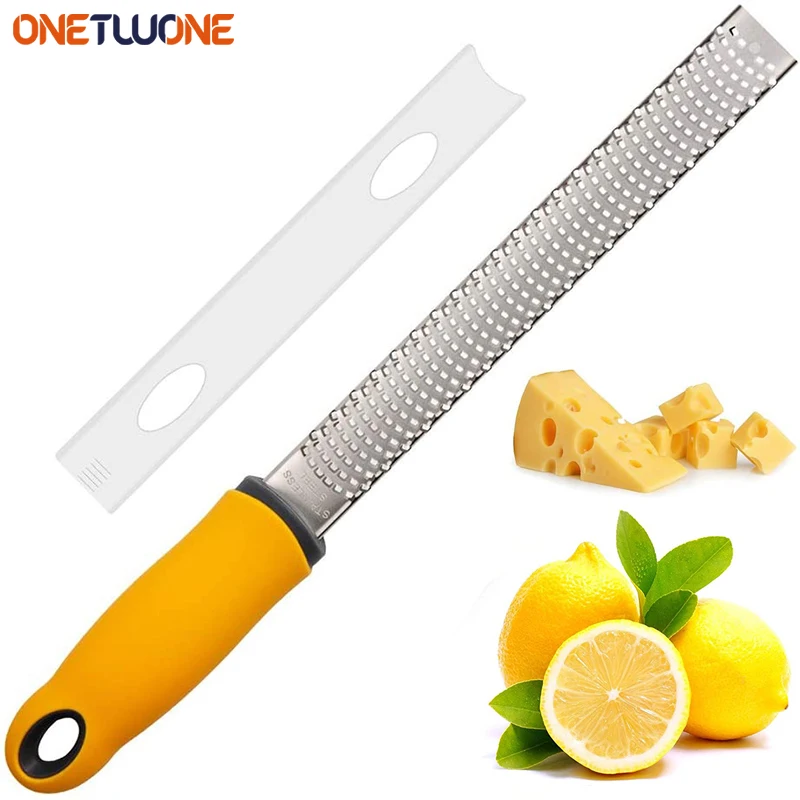 Lemon Zester & Cheese Grater,Stainless Steel Food Grater Slicer, for Parmesan,Ginger,Nutmeg,Garlic,Chocolate,Fruits Kitchen Tool