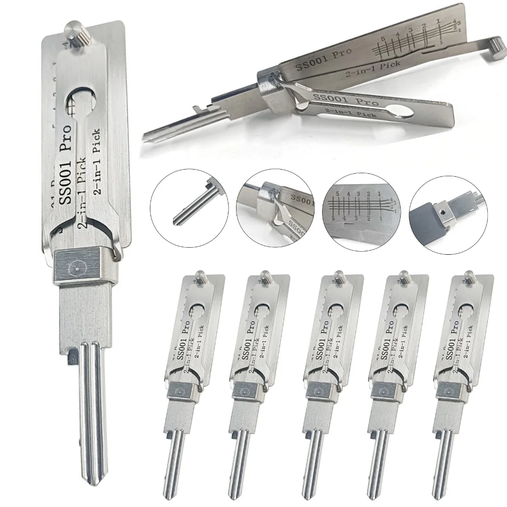 SS001 Pro Metal Key Decoder Tool Precision Hook & Pick Set O-ring Pickup Lock Repair Kit Hand Maintenance Tools