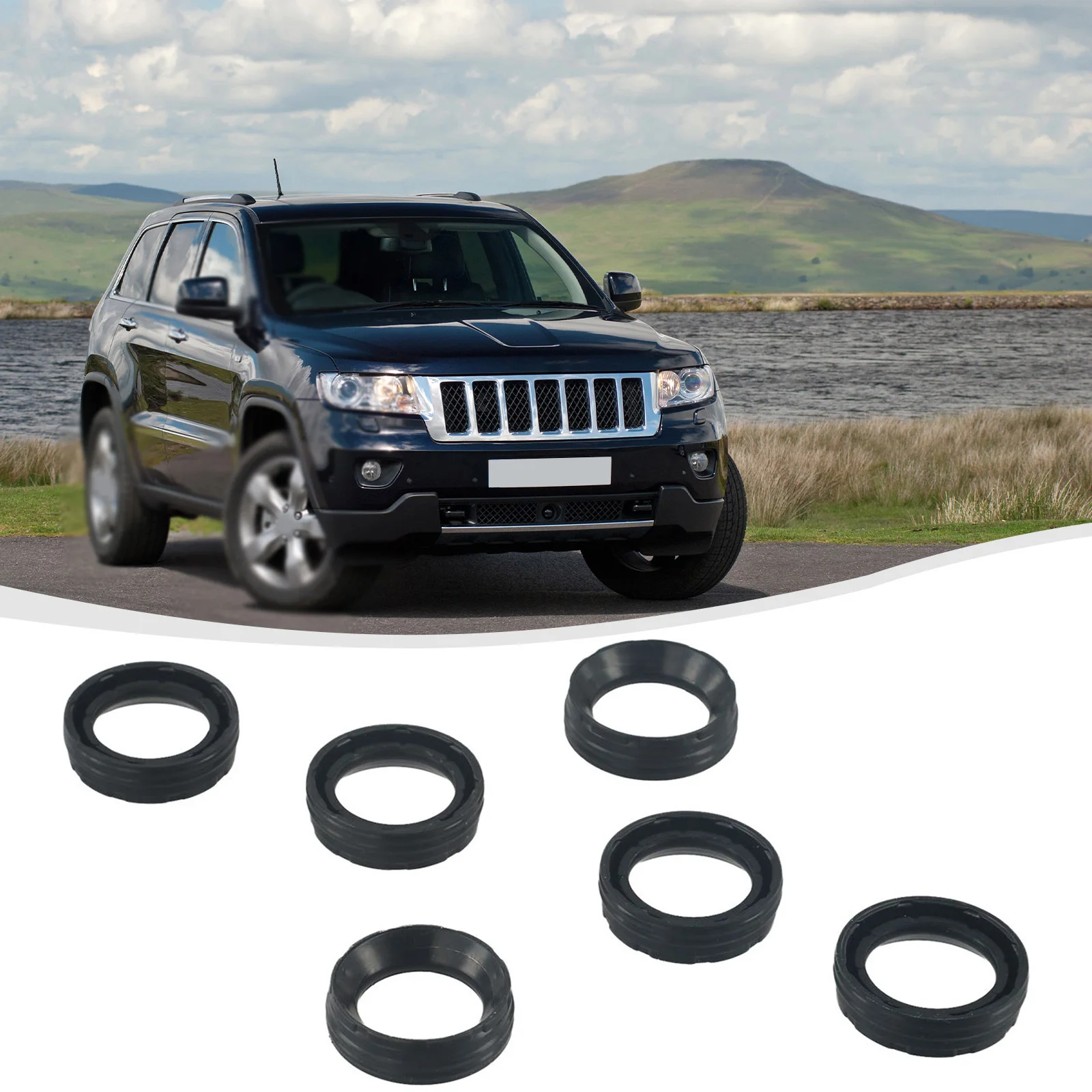 Spark Seal Set 5184778AB Compatible with For Jeep For Chrysler For Dodge For Fiat 6 Pieces Rubber Direct Replacement