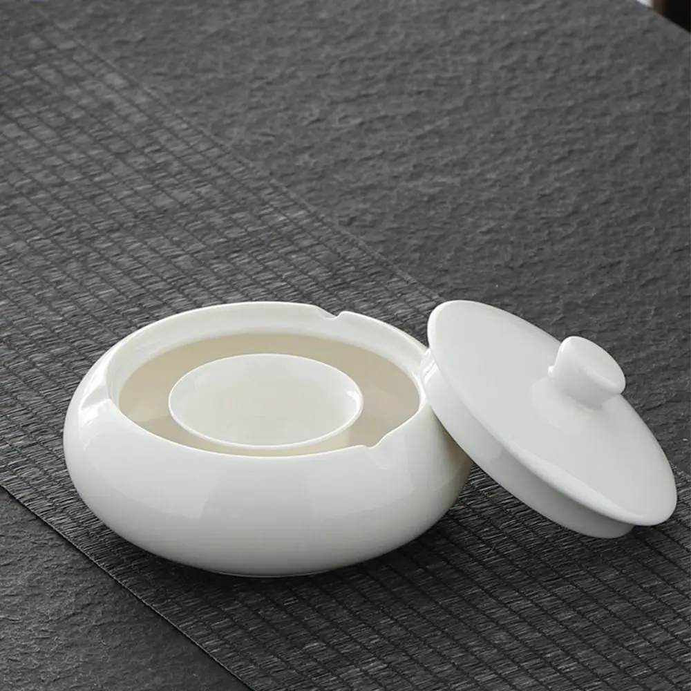 Traditional Calligraphy Inkstone Hot Pot Shaped Chinese Style Calligraphy Inkwell Dish Portable Ceramic Decorative Ink Plate