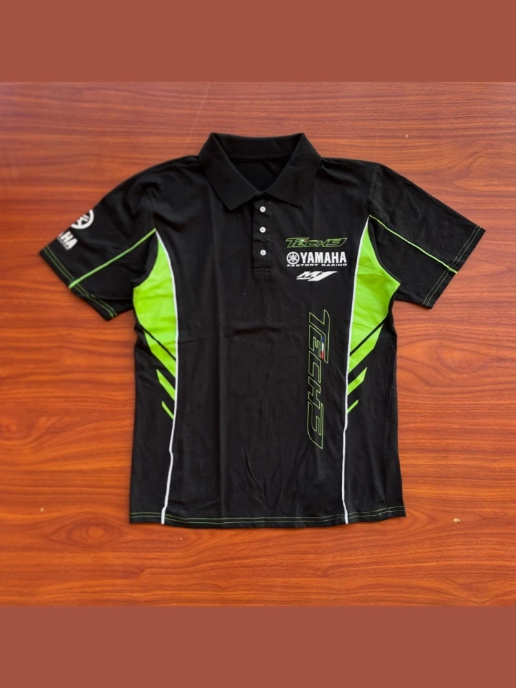 Autumn Retro Yamaha Racing Team Polo Shirt T-Shirt Men's T-Shirt MXGP Cross Country Cycling Short Sleeve Track Uniform Workwear
