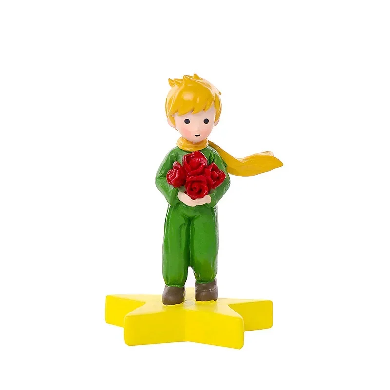 1 Pcs Mini Resin Figurines Fairy Cartoon Model Little Prince Rose Action Fox Figures Miniatures Desktop Ornament Home Decoration