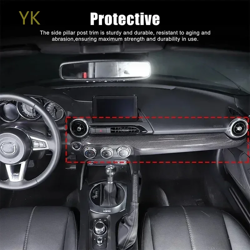 

For Mazda MX-5 2016-2024 Real Carbon Fiber Car Center Console Panel Decorative Cover Interior Car Accessories