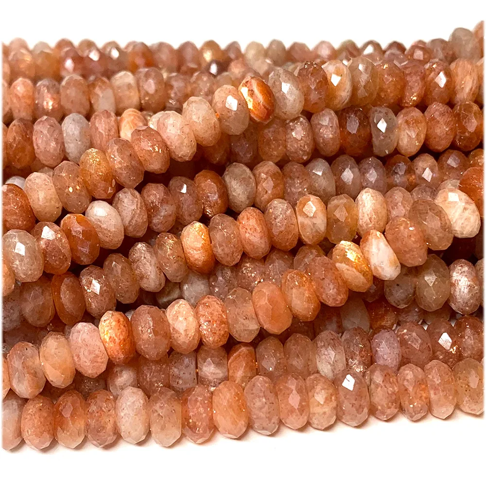 

Veemak Sanidine Gold Sunstone Natural Faceted Small Rondelle Beads 08111