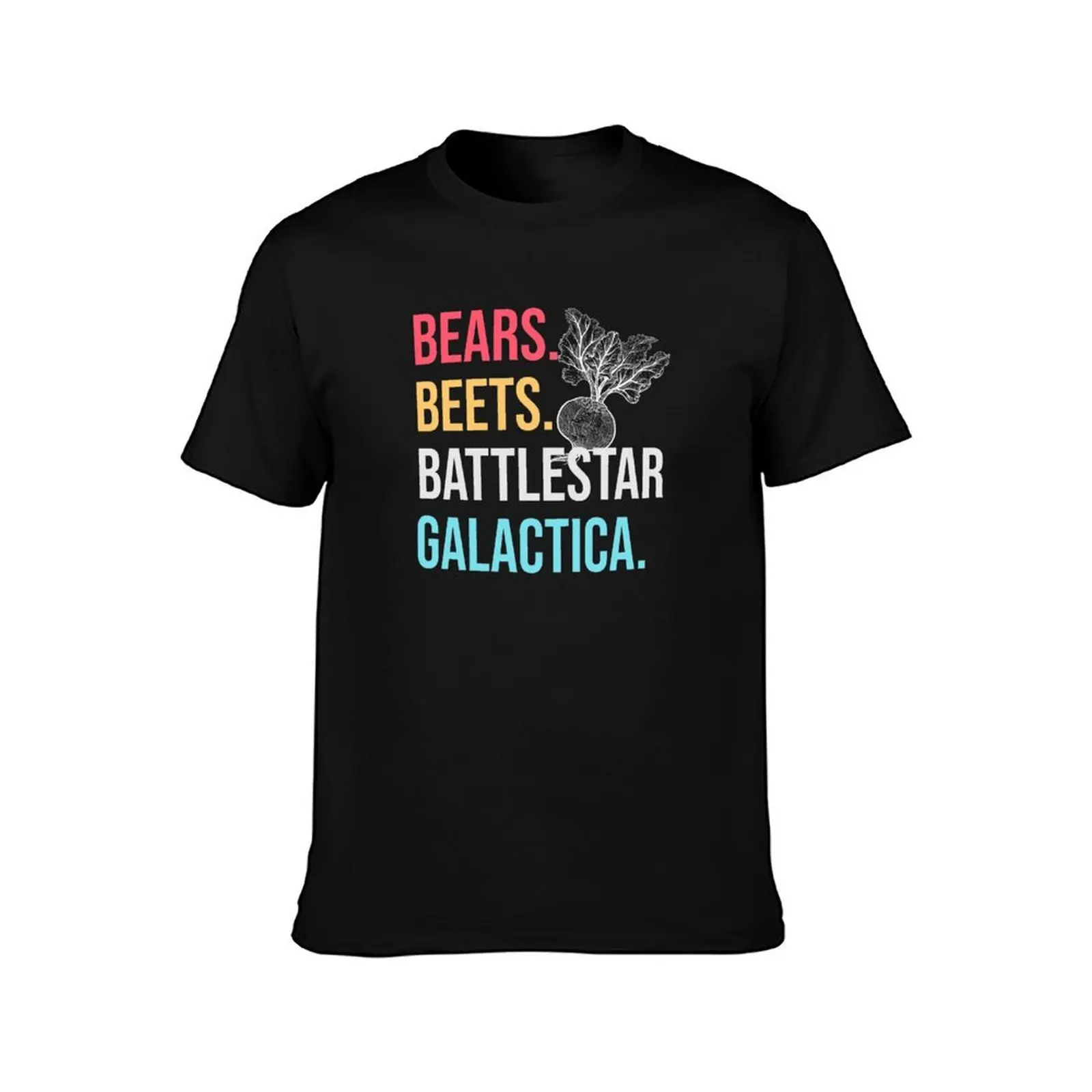Bears. Beets. Battlestar Galactica. - The Office T-Shirt, Summer Casual Cotton Tee, Oversized Streetwear Tops, Unisex Men Women