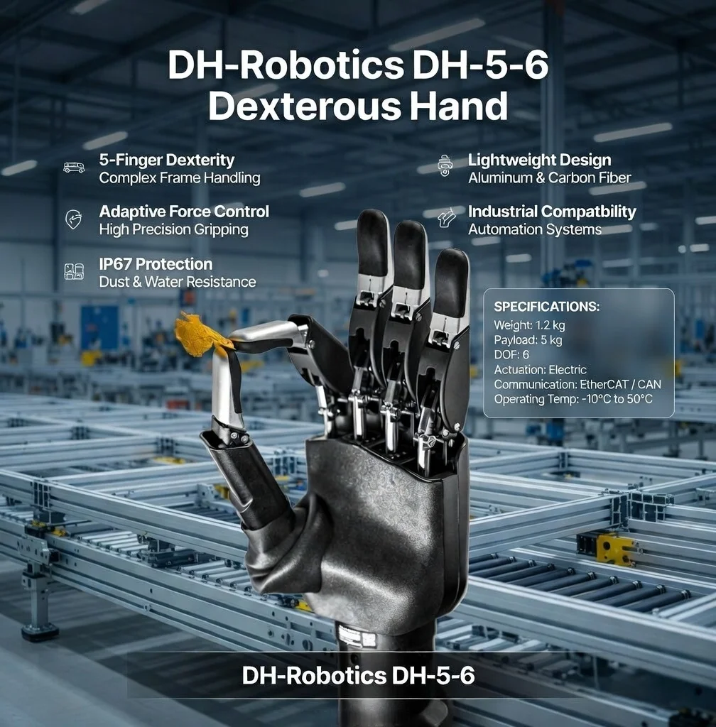Supplier DH-Robotics DH-5-6 Educational Research Intelligent Dexterous Bionic Hand Robot End Effector
