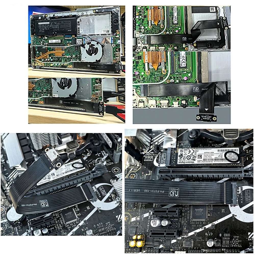 M.2 NVMe-Oculink 변환 케이블 PCIe 4.0 Gen4 확장 리본 PC 노트북 SSD 외장 그래픽 카드 M2 M 키-SFF-8612 어댑터