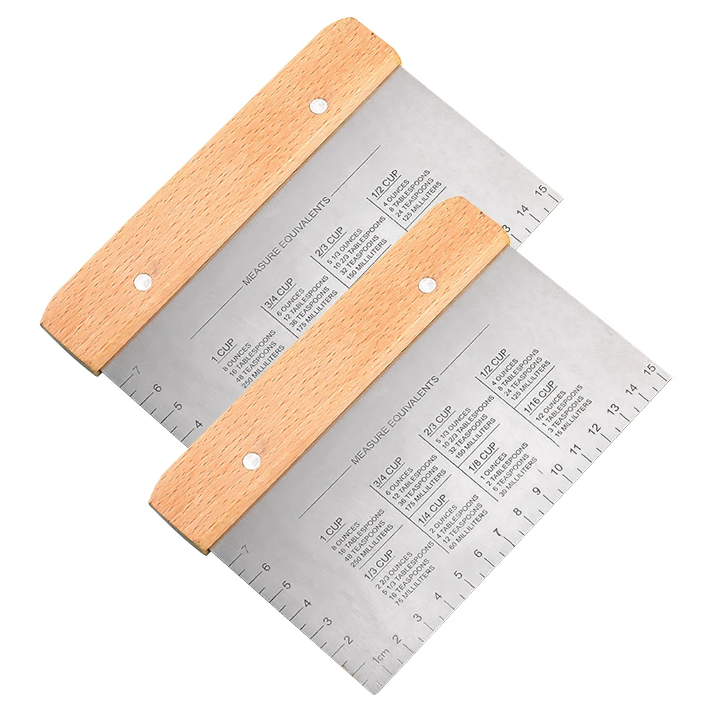 

2Pcs Stainless Dough Scraper Dough Scale Bench for Baking Pastry Tool Kitchen Utility