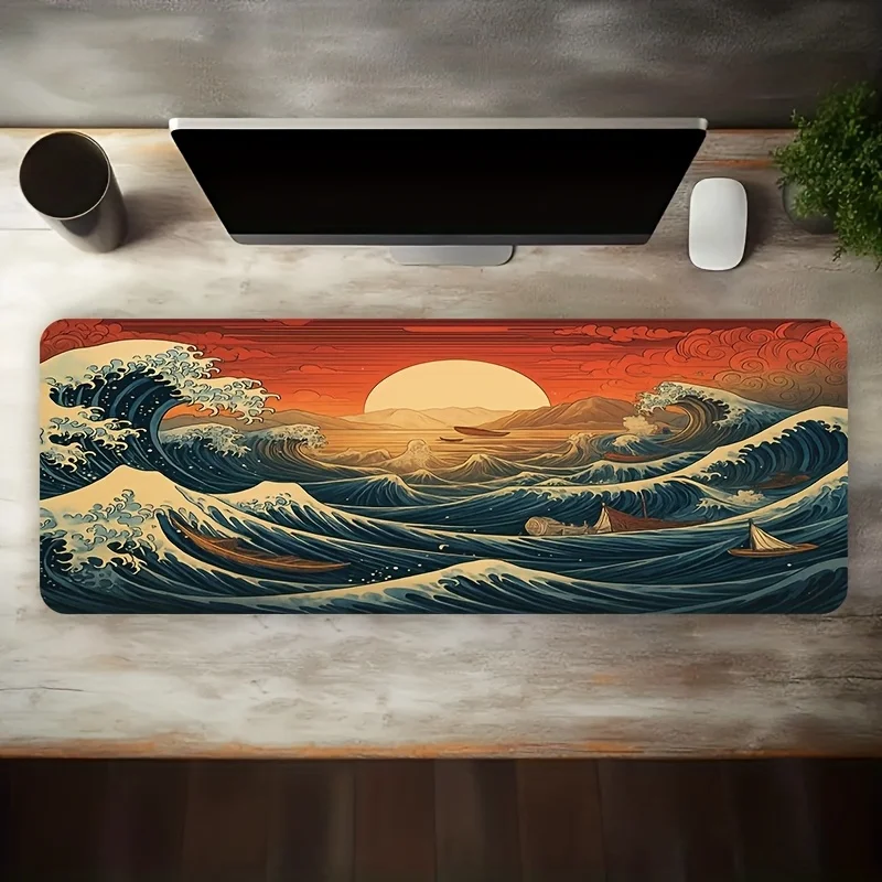 

Большой игровой коврик для мыши с текстурированной тканевой поверхностью и нескользящей резиновой основой для дома, офиса, ноутбука, клавиатуры, рабочего стола, профессионального стола.