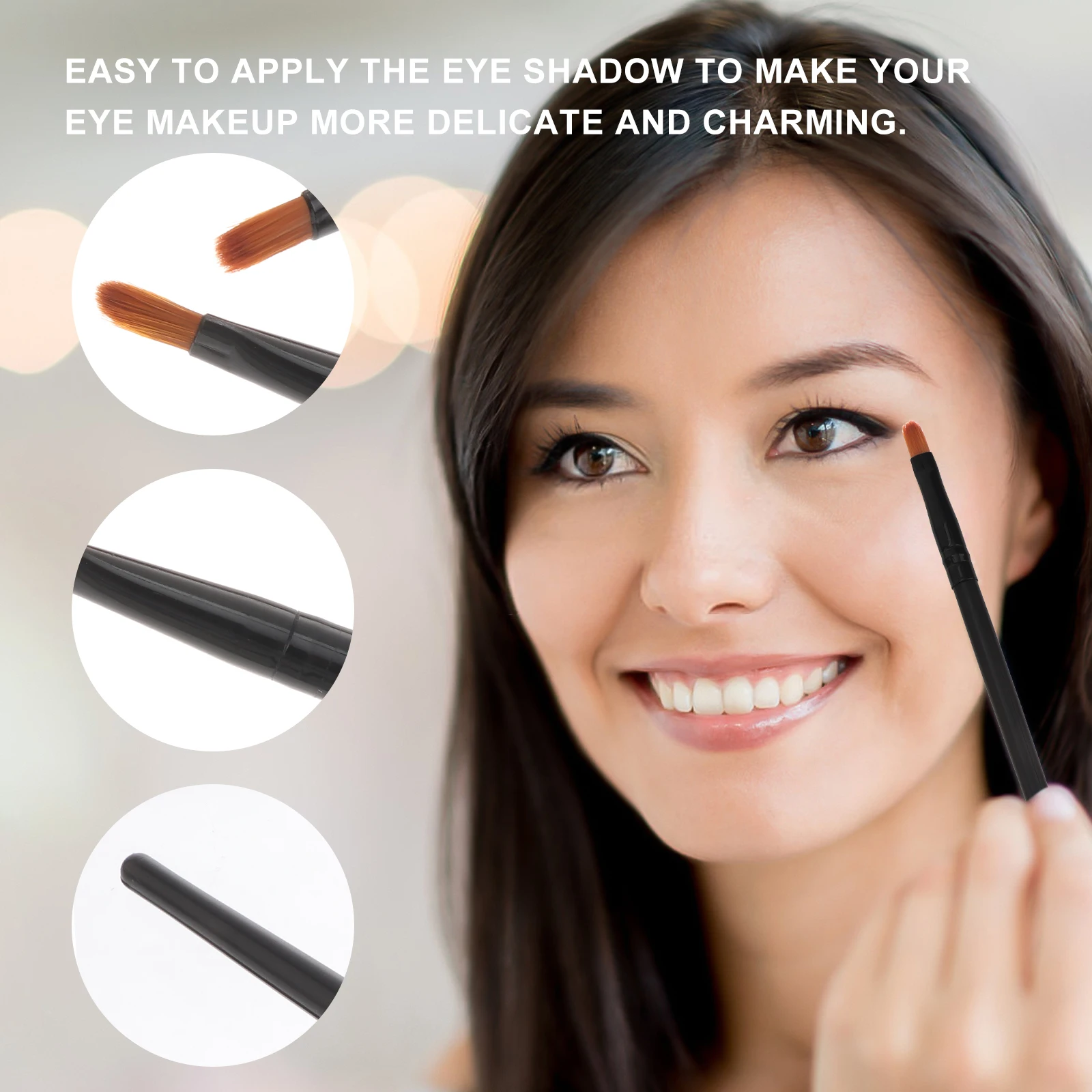 

10Pcs Makeup Brush Set Brush for Eye Lip Nose Wood Handle Skin-Friendly Fine Tool Applicator for Daily