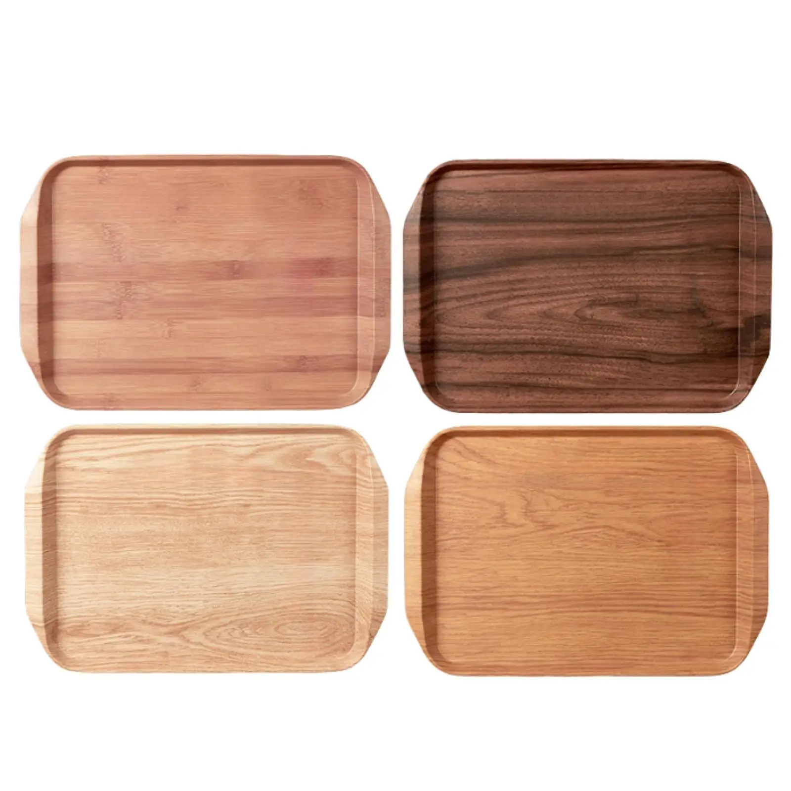 Bandeja de granos de madera de melamina, bandeja de comida portátil, plato para desayuno, Picnic