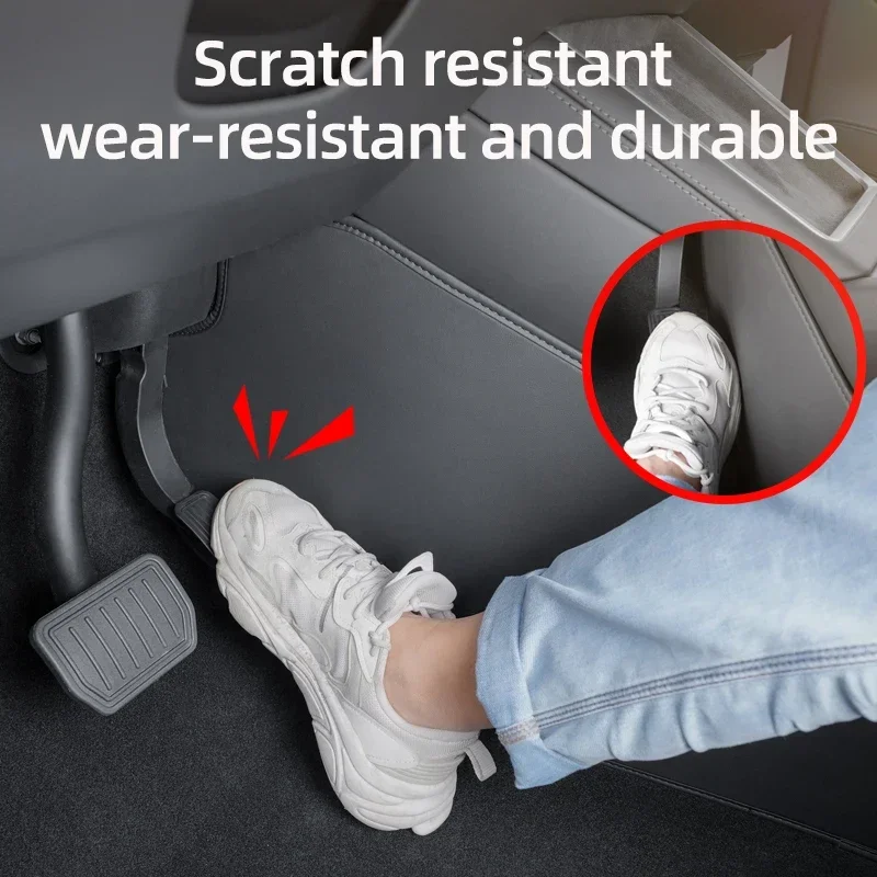 แผ่นกันรอยหนังสำหรับคอนโซลกลาง Tesla Model 3 Y Juniper ป้องกันรอยขีดข่วนและสิ่งสกปรก อุปกรณ์เสริมป้องกันพื้นที่วางเท้า