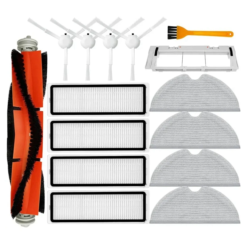 แปรงที่กรองด้านข้างหลักแผ่นซับผ้าที่คลุมเสื้อผ้าอุปกรณ์เสริมพลาสติกสำหรับหุ่นยนต์ดูดฝุ่น F9 Xiaomi dreame