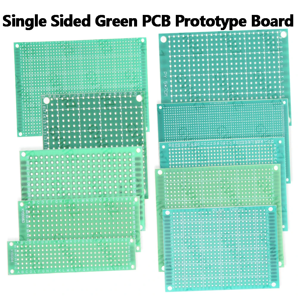 7X10/8X12/9X10/9X15 Single Sided Green PCB Prototype Board Universal Through Hole Perfboard for DIY Electronic Projects 6X8/7X9
