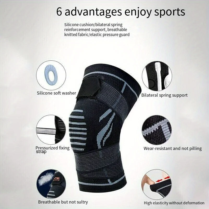 وسادات ركبة للجري، ودعم الوقاية من الإصابات الرضوية للرجال والنساء، وسادات ركبة دافئة وجيدة التهوية لتسلق كرة السلة #5