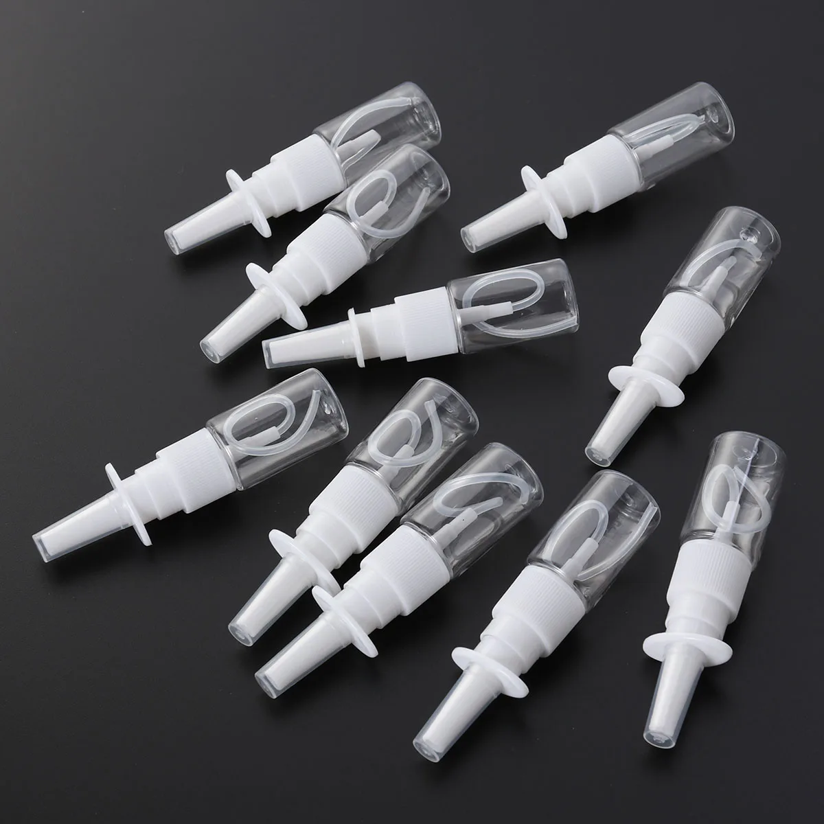 

10Pcs 10ml Portable Nasal Sprayer Bottle Lightweight Travel Friendly 10m Transparent Flat Shoulder Direct Injection