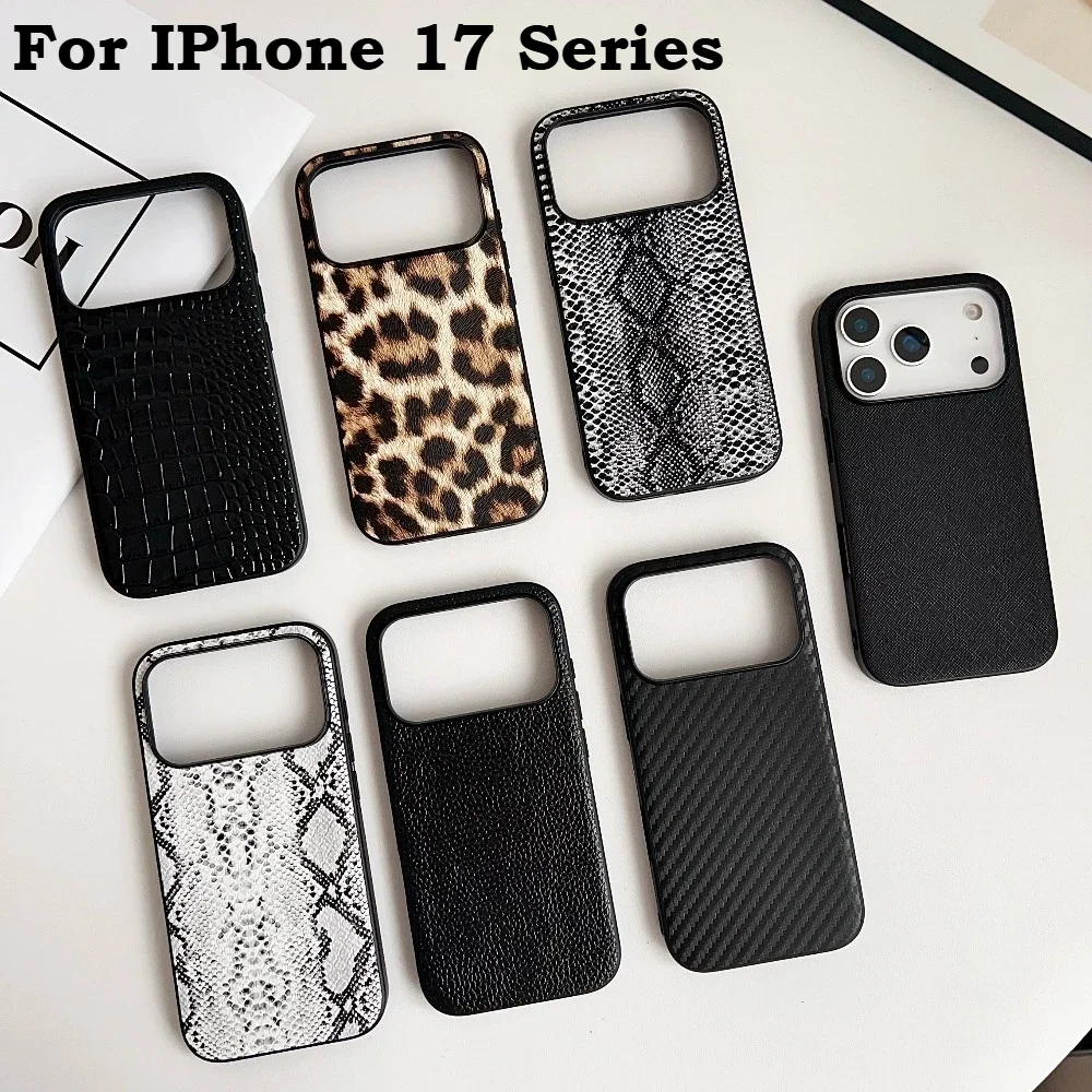 Luxuriöse Business-Temperament-Muster-PU-Ledertasche für iPhone 17 Air 16E 15 14 Plus 13 12 11 Pro Max, stoßfeste Schutzabdeckung