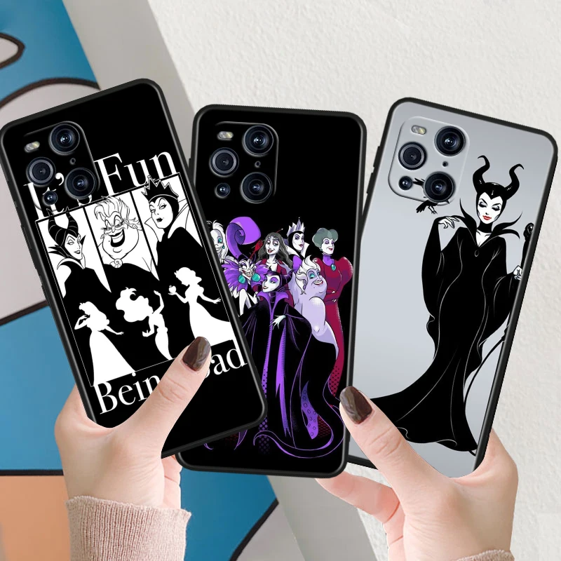 Disney Villain Witch Bad For OPPO Find X6 X5 X3 X2 F21S F21 Pro Lite Neo Black Silicone Fundas Soft Cover Capa Phone Case