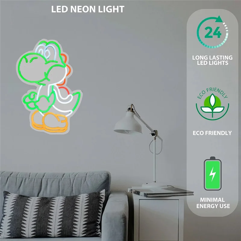 

A27F-Dinosaur Led Neon Sign Light Acrylic Wall Lamp For Bedroom, Study, Bar, Game Room, Club Decor