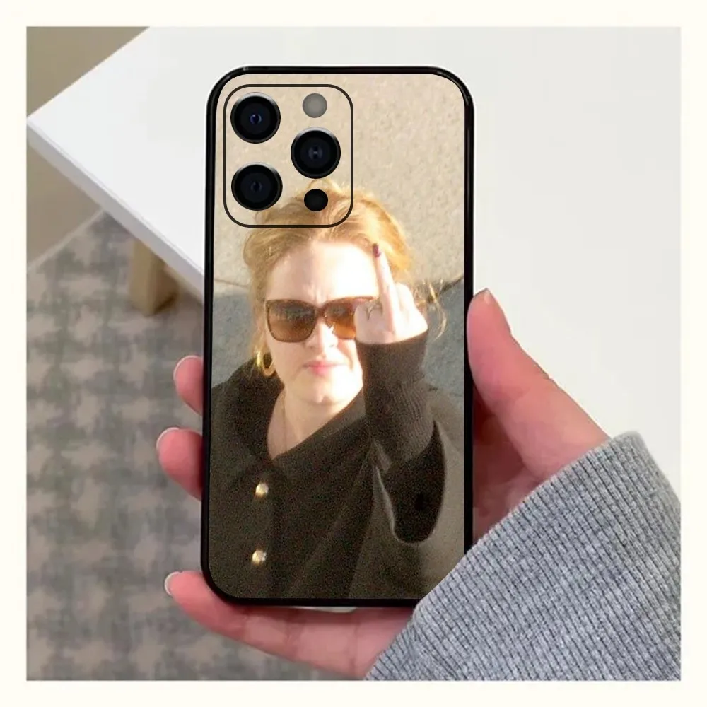 Singer A-Adele-E Phone Case For Apple iPhone 15,14,13,12,11,Pro,X,XS,Max,XR,Plus,Mini Soft Black Cover