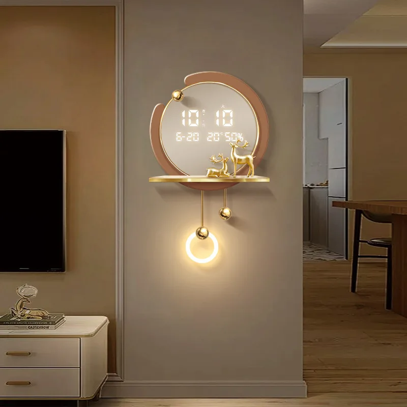 Three-dimensional storage grille decorative pendant, good meaning wall-mounted clock