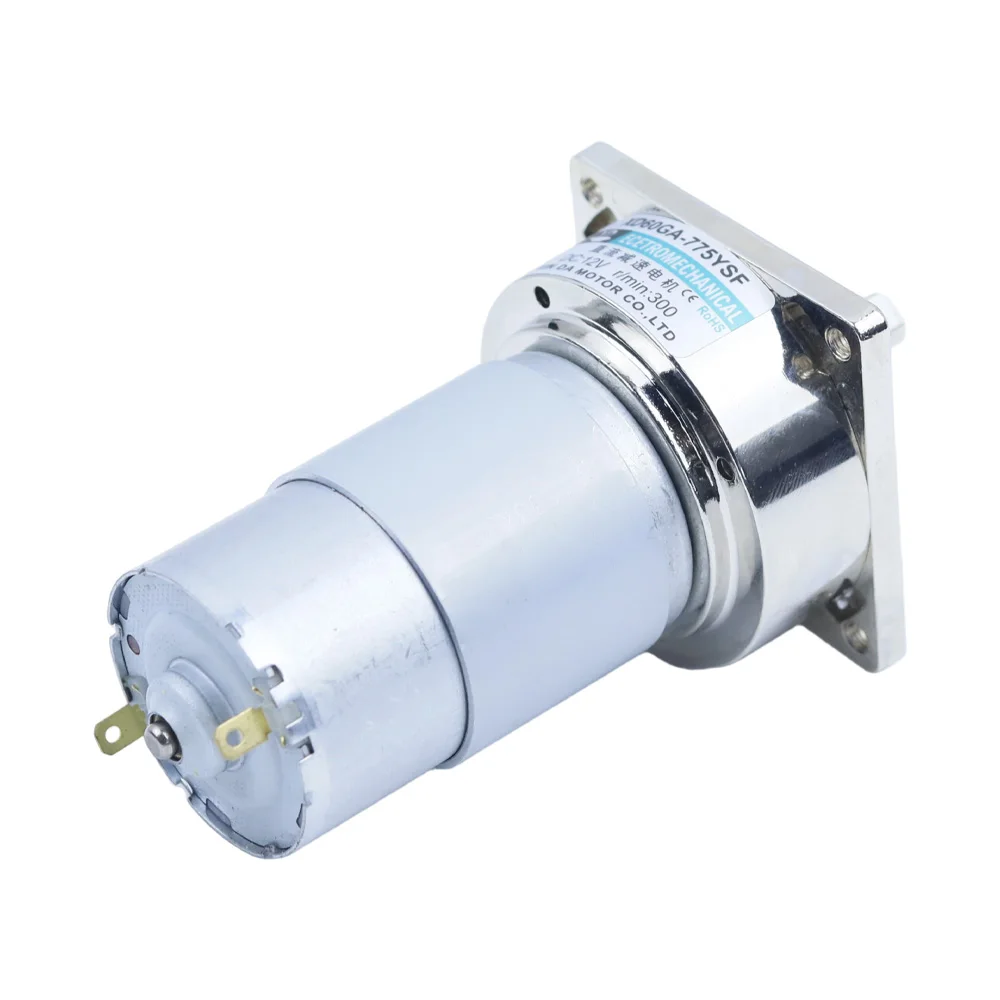 60GA775 DC Gear Motor 12/24V Low-Speed High-Torque Slow-Speed Speed-Regulating Gear Silent Motor