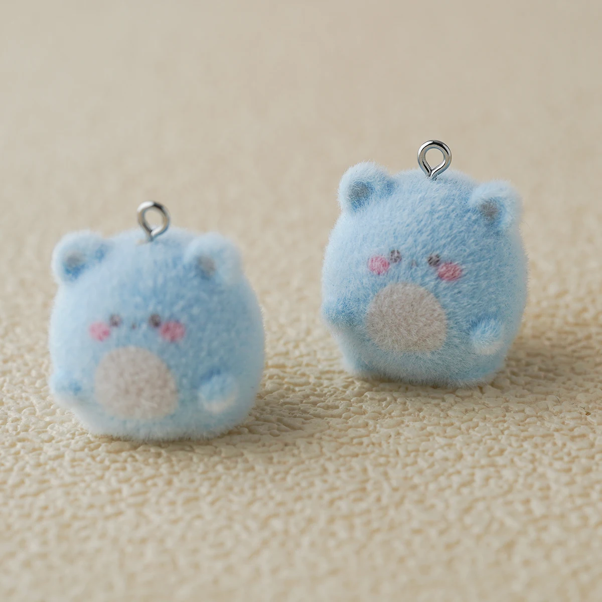 2pcs 3D cartoon resin Blue Little hamster Charms Cute Small animals Pendant For make DIY Jewelry Keychain Earrings Accessories