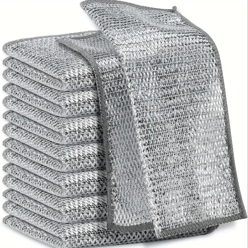 Wholesale Steel Wire Rags Cloth Home Kitchen Pot Pan Dishwashing Double-sided Dishcloth Cleaning Cloths Towel Scrubber Rag