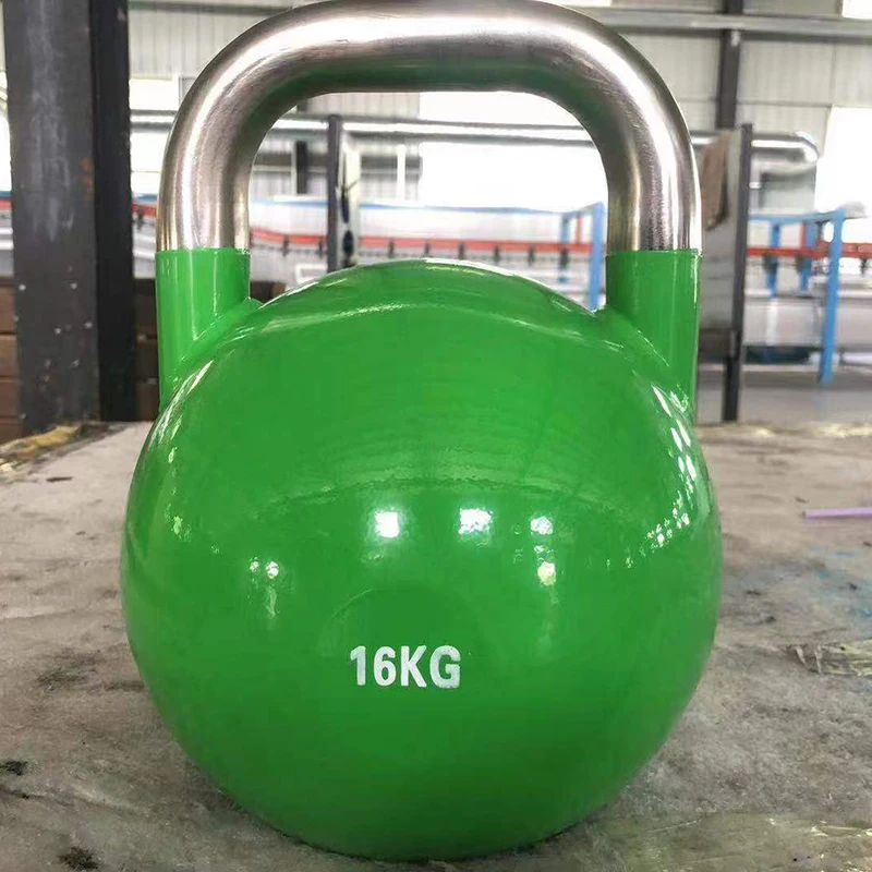 جرس Kettlebell من الحديد الزهر عالي الجودة لأداة تدريب التمارين الرياضية المصنوعة من الفولاذ الملون لرفع الأثقال للمنافسة #3